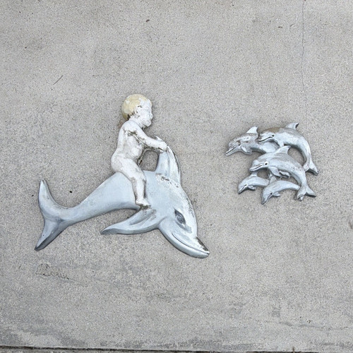Dolphin figurine wall - dolphin, &