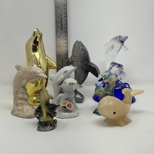 Dolphin figurines lot - 8, of