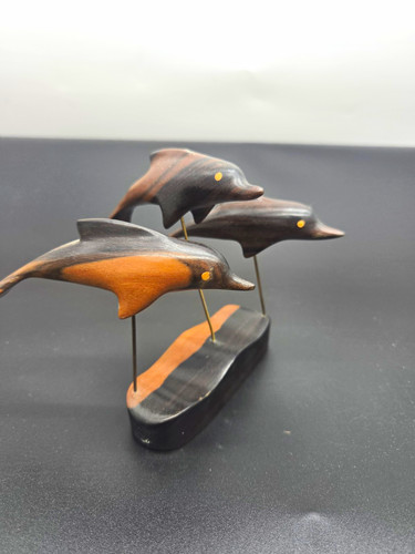 Dolphins art figurine statue - dolphins,